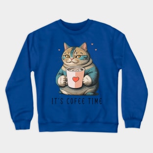 IT'S COFEE TIME CAT Crewneck Sweatshirt